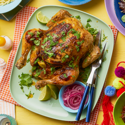 chipotle-lime-roast-chicken-with-quick-pickled-onions